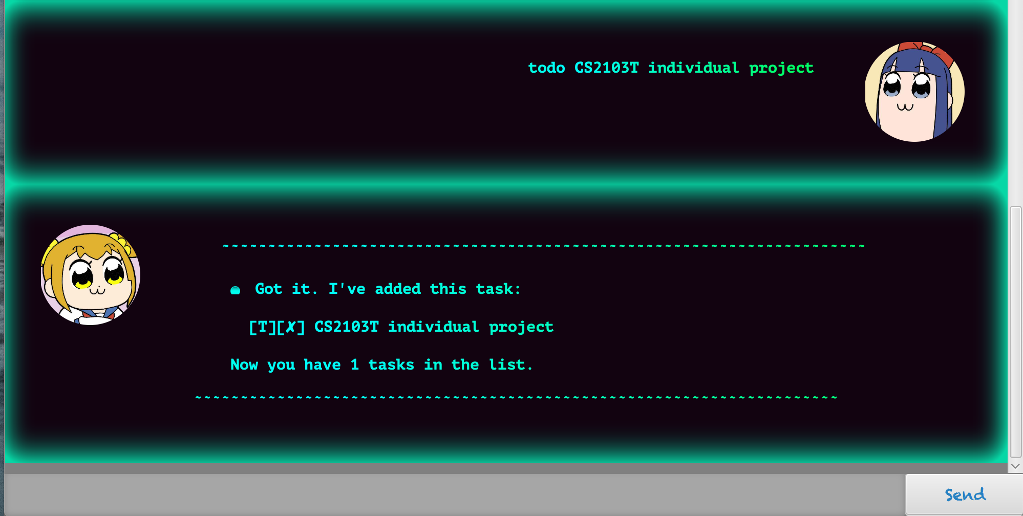 Screenshot for todo command